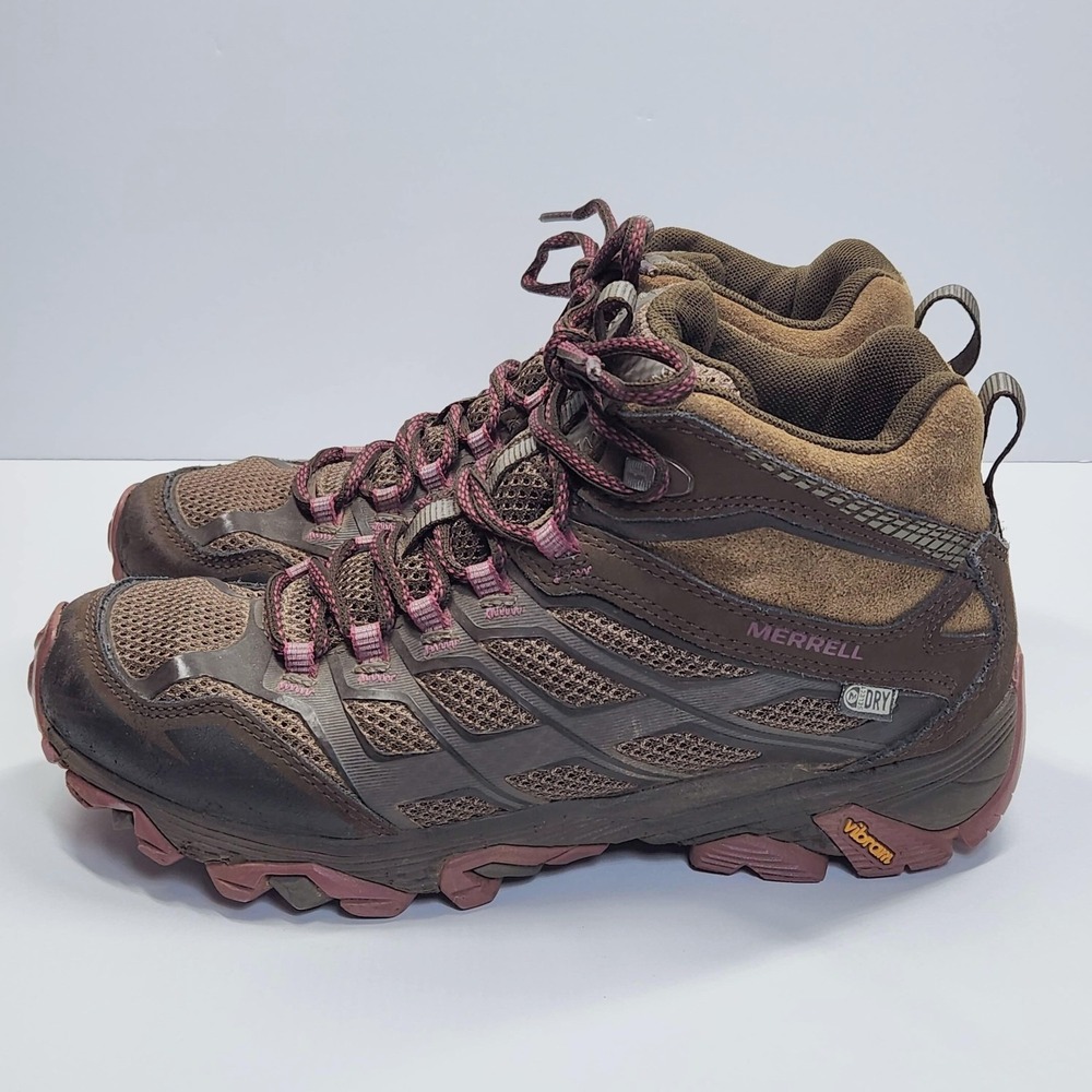 Merrell Hiking Shoes Womens Size 7.5 Brown Waterproof Mid Top Vibram J37144 - Picture 9 of 16
